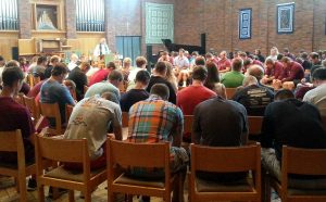 Students in Hoversten Chapel