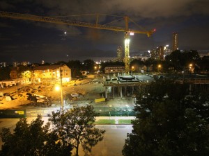 Formwork on the Hagfors Center is complete and ready for the second-floor concretepours.