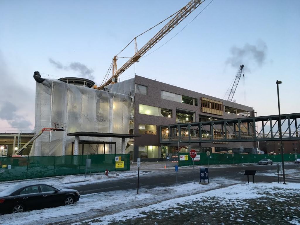 The main gate of Hagfors Center construction site, January 9, 2017.