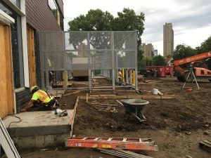 Screen fence for the electrical yard