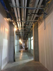 Interior corridor work.