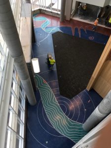 Birds-eye view of the lobby