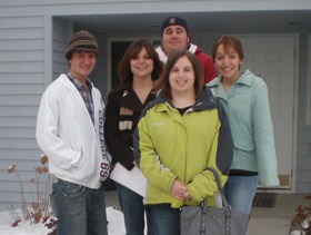 Photo courtesy Ahsle Neunsing. Pictured (L to R) Charlie Hugo, Ashle Neunsinger, Ryan Tapio, Mara Laub (front), Amanda Symes