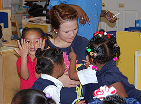 Brianna Radloff works with preschool aged children at Head Start. Courtesy Kristin Farrell