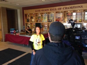 Jennifer Simon is interviewed on camera