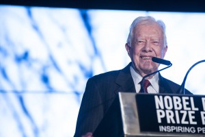 U.S. President Jimmy Carter, an honored Nobel Peace Prize Laureate, spoke at the Nobel Peace Prize Forum on March 6.