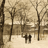 Old photo of campus in the Winter