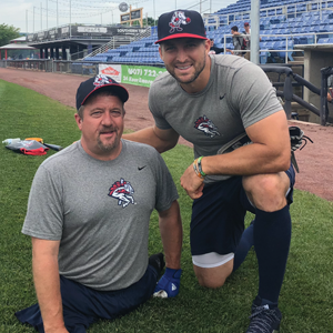 David Stevens pictured with Tim Tebow