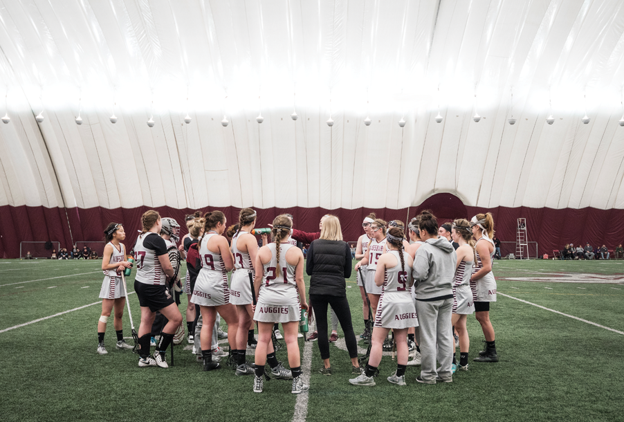 Women's Lacrosse team wraps up a game in the dome