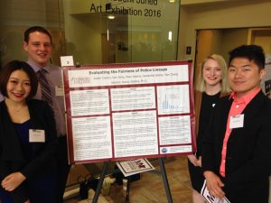 Austin Conery, Dan Zeng, Samantha Boline and Tser Cheng at the Midwest Undergraduate Research Conferenceams