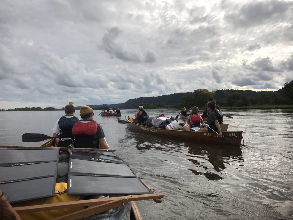 Canoes on the Mississippi River