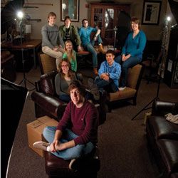 Augsburg honors students pose during photoshoot